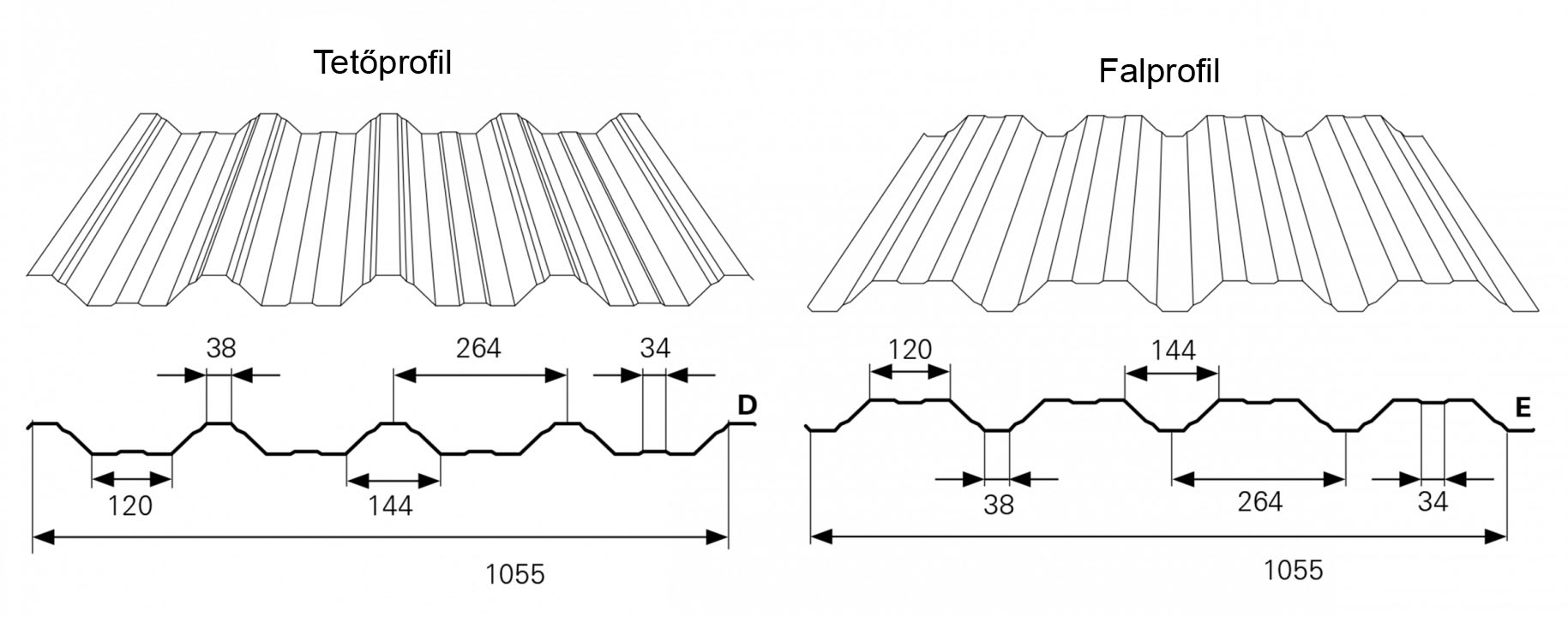 T50 trapezoidal sheet metal section